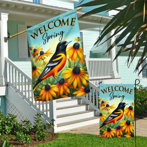 Maryland Spring Baltimore Oriole Black-eyed Susans Flag Garden Flag