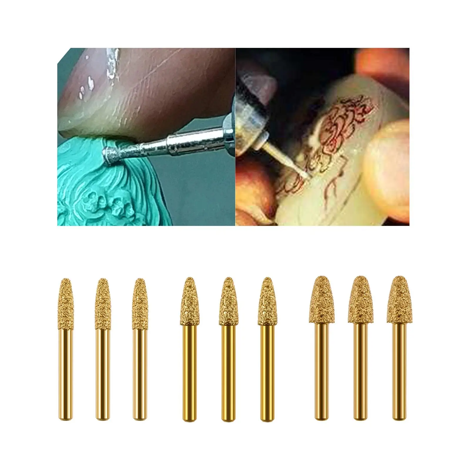 

Diamond Coated Rotary Tool Bit Set for Stone Carving And Polishing