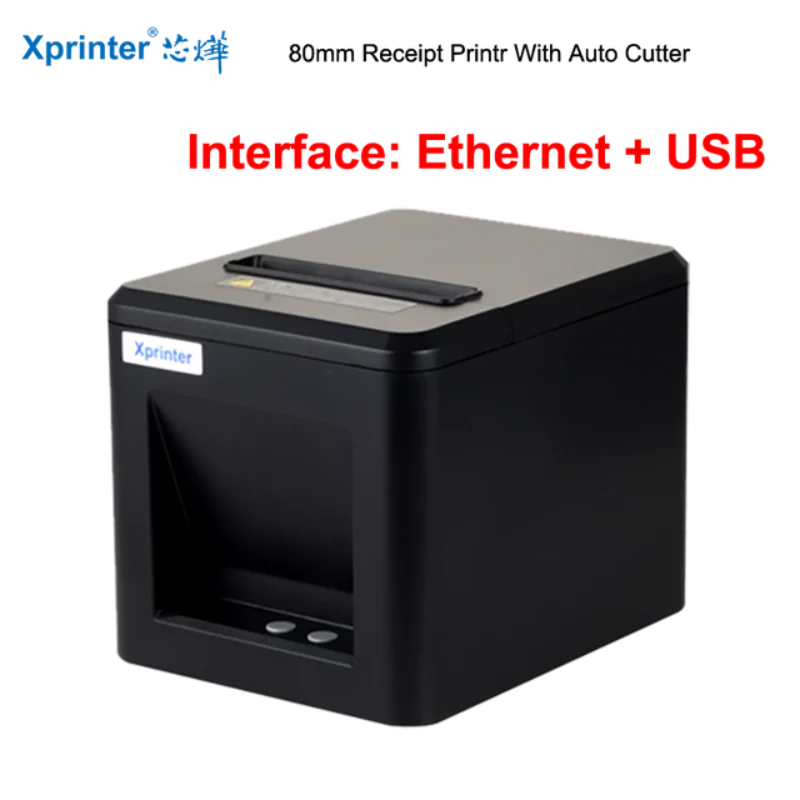 xprinter impressora de recibos portatil impressora manual usb porta lan cortador automatico pos cozinha t80a 80 mm 01