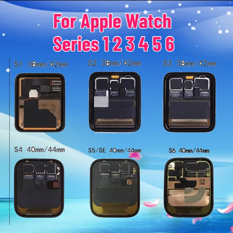 38mm 42mm 40mm 44mm Display for Apple Watch Series 1 2 3 4 5 6 Display Apple Watch 4 44mm LCD Digitizer Assembly Replacement