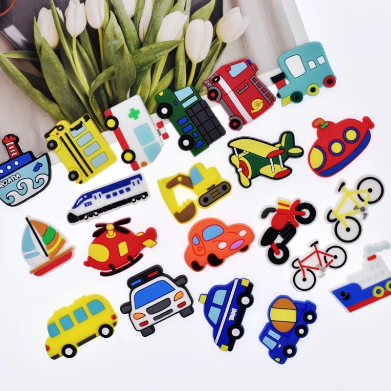 PVC Shoe Charms Car Shoe Accessories Aircraft Shoe Decyles Accessories for Clog Sandals X-Mas Gifts Buckle
