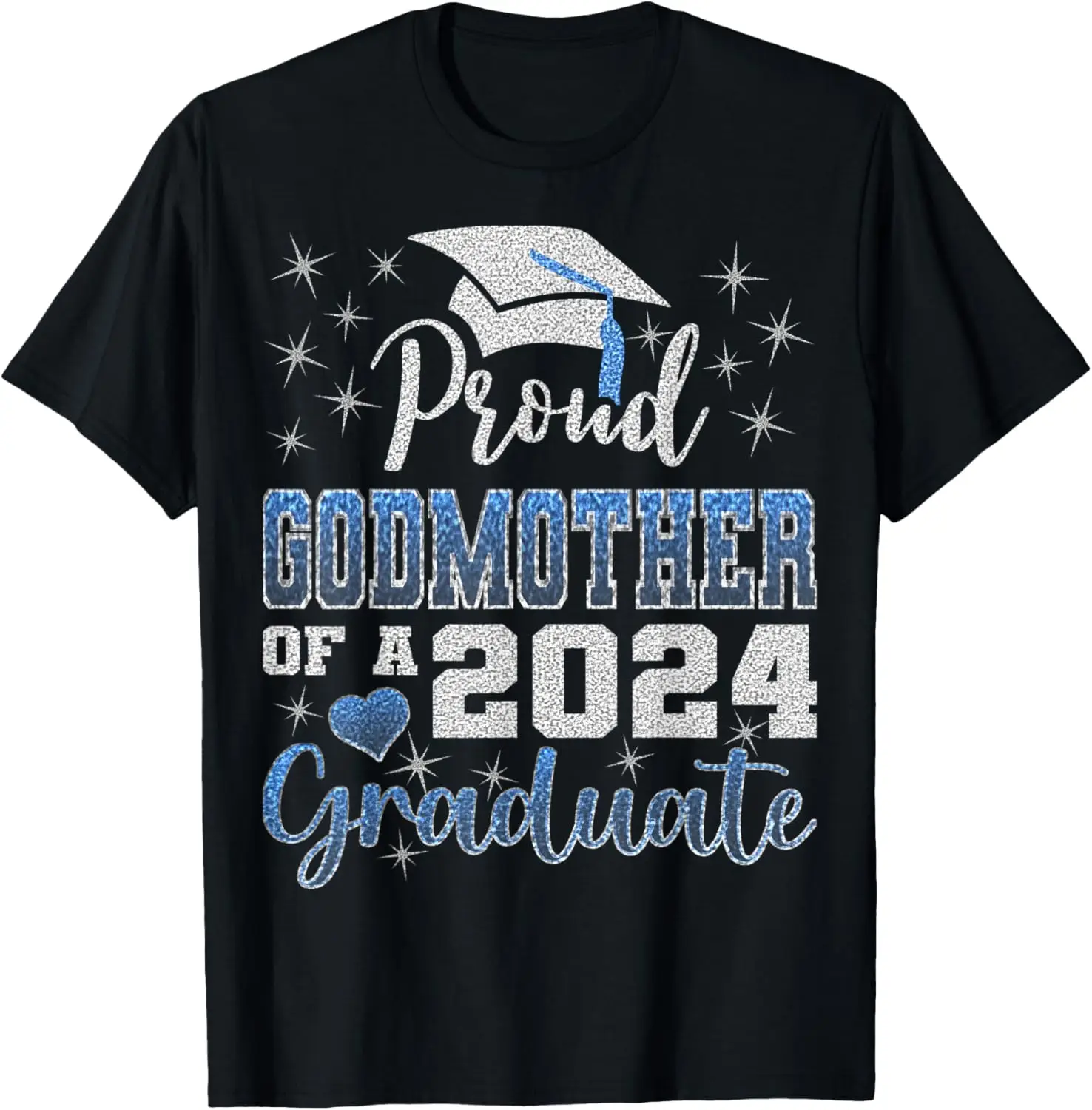 Super Proud Godmother of 2024 Graduate Awesome Family School T-Shirt