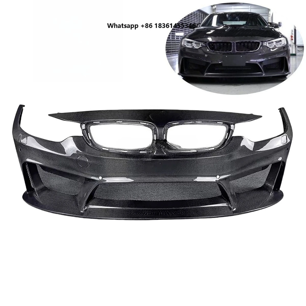For F80 F82 F83 M3 M4 body kit 3D style full carbon fiber front bumper