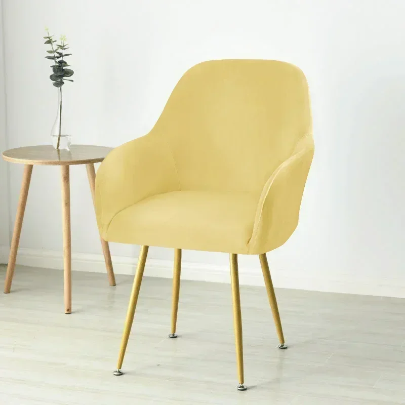 Juste de fauteuil haut en velours élastique, housses de chaise de bar, housse de siège de bureau, solide, lavable, salle à manger, maison, document