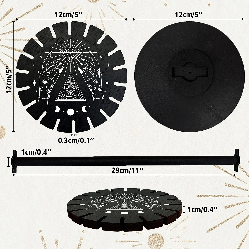 Pendulum Holder Shelf Wooden Pendulum Wheel Display Rack Black Display Shelf for Pendulum Display Gift Organizer Hand