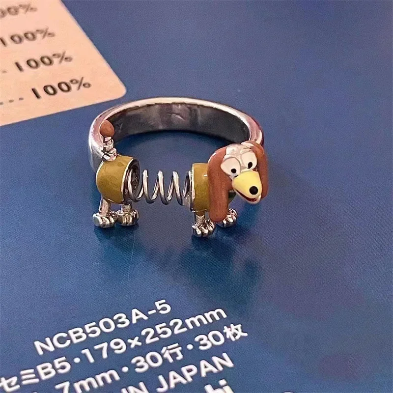 Kpop Y2K Cute Dog Ring Female Niche Design Spring Adjustable Ring for Girl Men Creative Grunge 2000s EMO Jewelry New Accessories