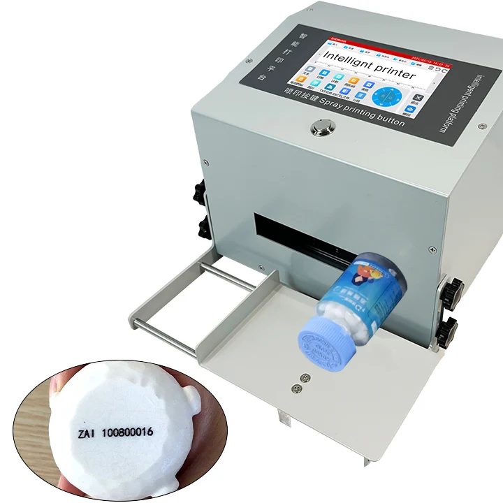 High Quality Automatic Desktop Inkjet Printer for Food Packaging Bag Bottle Caps Cartons Label with Mask Logo Barcode Printing