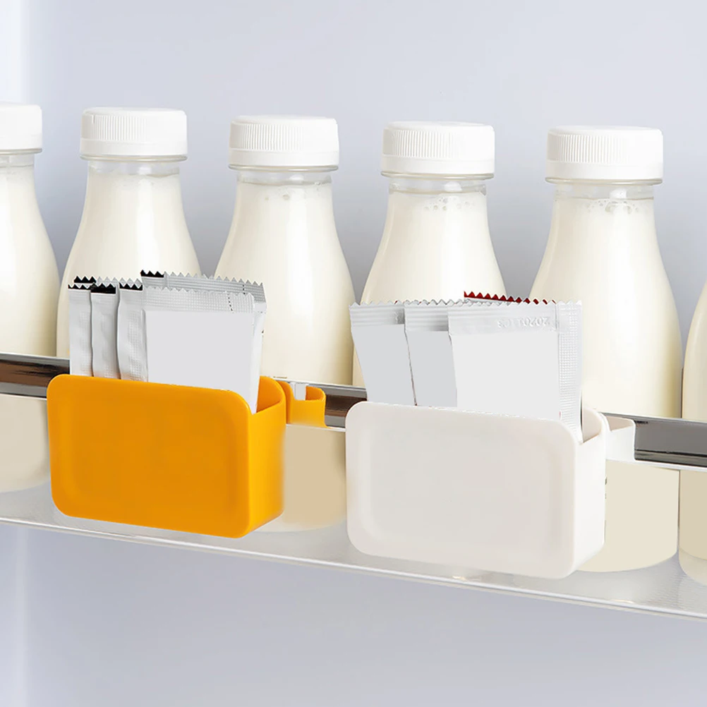 

Mini Fridge Organizer 2Pcs Refrigerator Side Box Fridge Side Sauce Box Seasoning Bag Holder For Kitchen Storage