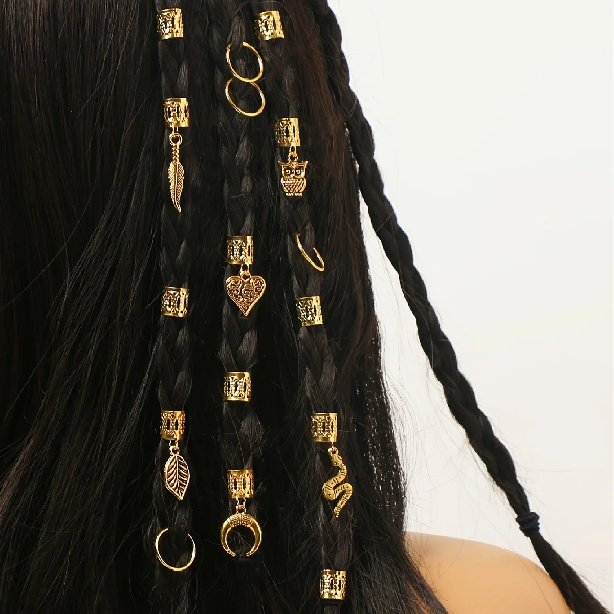 

36pcs Leaf Pendant Hair Clips Dreadlock Braid Accessories Metal Alloy DIY Decor Non Rust Smooth Edge for Holiday Styling