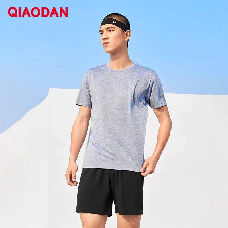 

QIAODAN Sports Suit Summer Men 2025 Round Neck Quick-drying Breathable T-shirt Solid Short Pants Male Two-piece Set XNT23231242R