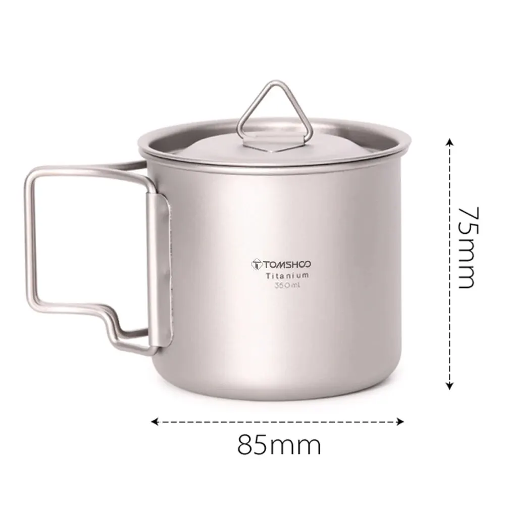 Tiartisan Outdoor Titanium Lightweight Portable Tea Coffee Cup Folding Handle Camping Water Mug for Hiking Travelling 썸네일 8