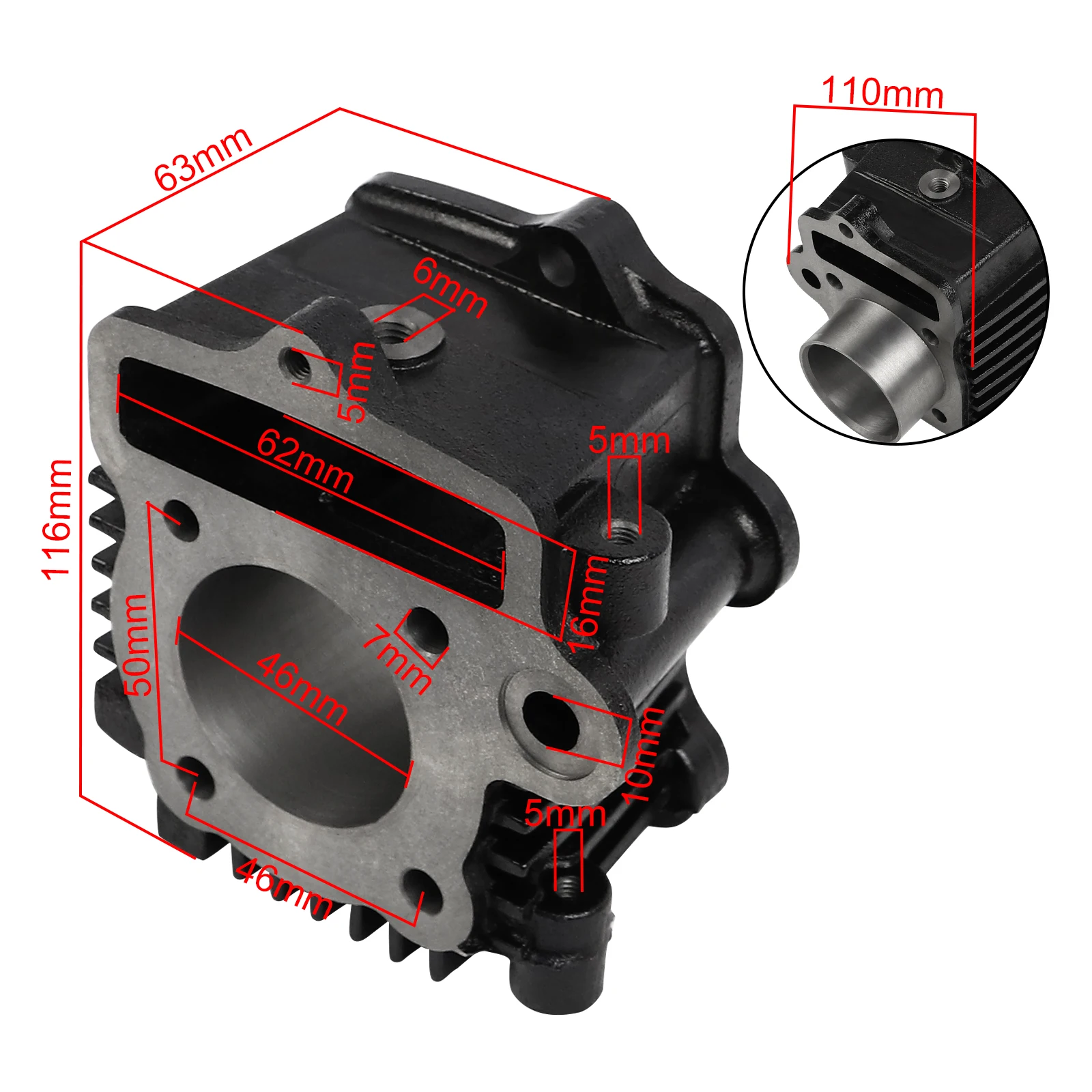 FLYPIG Motorcycle Fuel Cylinder Block Air Cylinder Block For CRF70 CT70 XR70 S65 C70 TRX70 ATC70 CL70 TRX90 XL70 Cylinder Stator