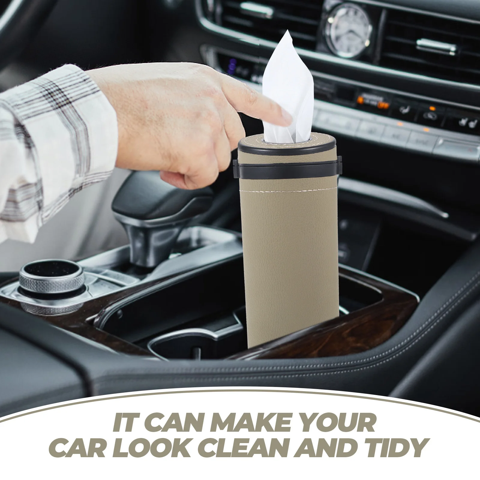 

1Pcs Car Tissue Paper Box ABS Round Holder Stylish Napkin Dispenser Paper Towel Storage Container Easy Access for Cars