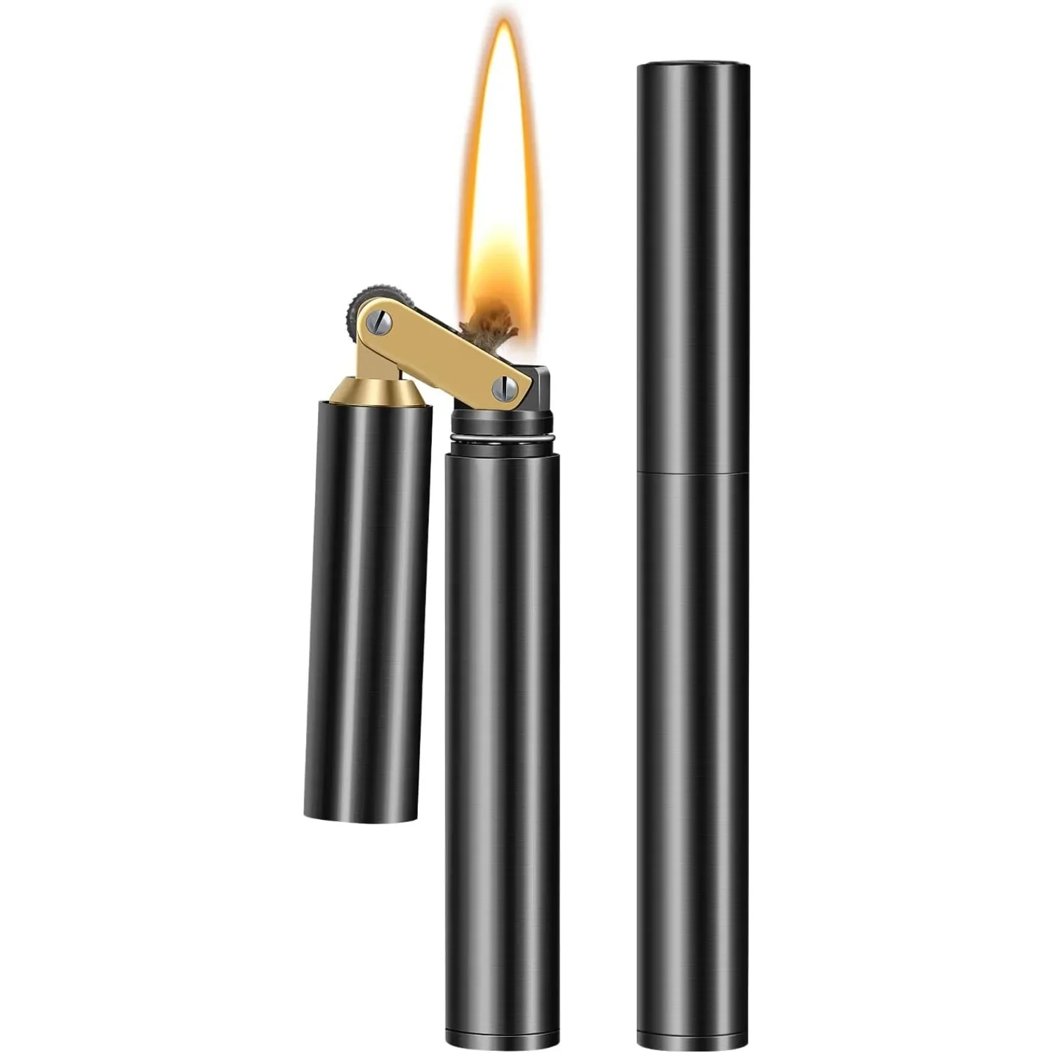 Creative Unusual Copper Kerosene Lighter Nunchaku Retro Grinding Wheel Lighter Foldable Portable Men's Exquisite Gift 2025 New