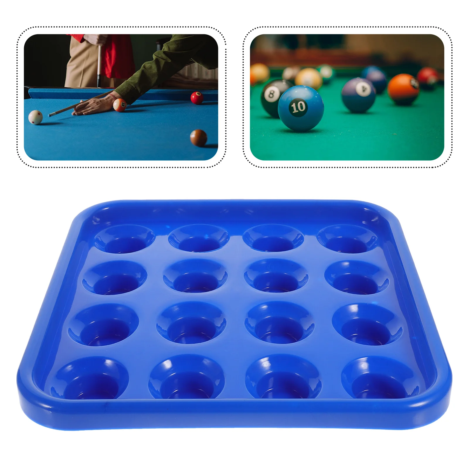 

Billiard Storage Tray Desktop Pool Ball Holder Accessories Plate 16 Balls for Organizing Pp