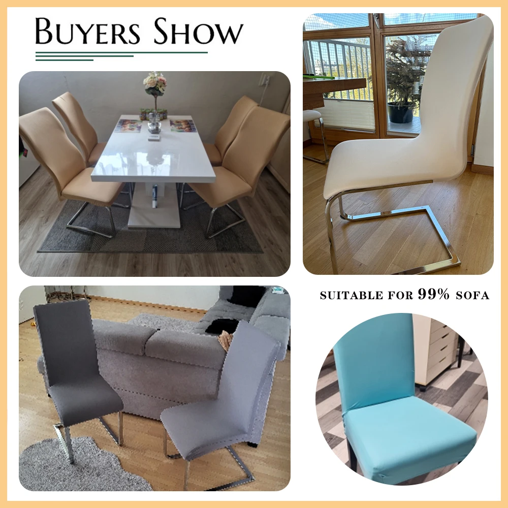 Elastic Chair Covers Polyester Plain Chair Seat Cover Dining Room Furniture Protector Anti-dust for Banquet Office Restaurant