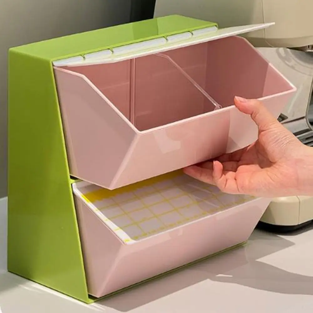

Plastic Tea Bag Storage Box Dustproof Large Capacity Coffee Capsule Storage Rack Space saving Detachable Coffee Pod Holder Bar
