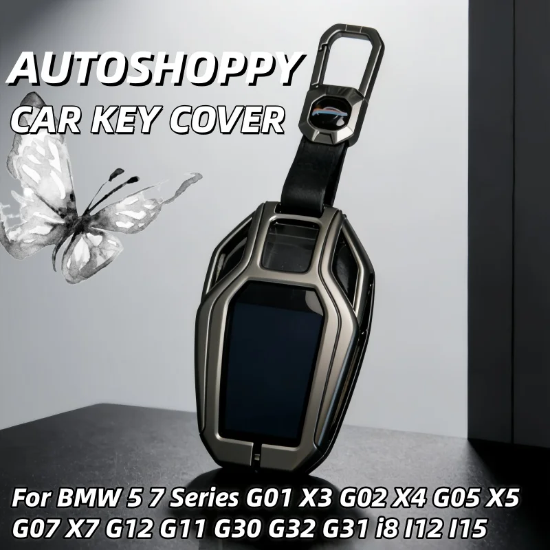 

Luxury Metal Zinc Car Remote Key Case Cover Holder For BMW 5 7 Series G11 G12 G30 G31G32 i2 i8 X3 X5 X7 X4 LED Display Key Shell
