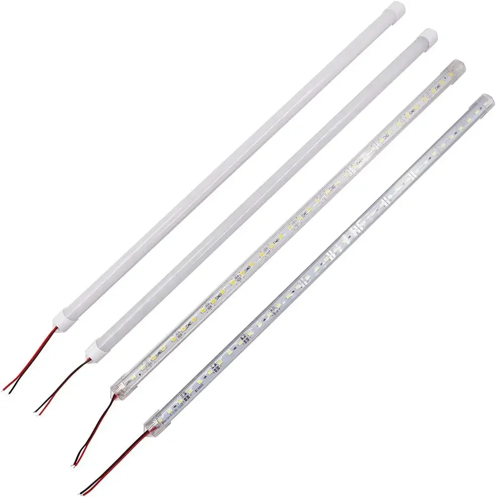 100cm SMD 8520 LED Rigid Strip Hard Bar Light Tube Holder Integrated Ceiling Light 12V + U Aluminium Profile (20 Sets, Milky Cov