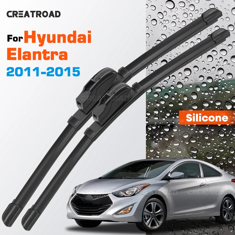 

Silicone Wiper Blades Fit For Hyundai Elantra MD / UD 2011-2015 Coated Silent HD Wear-Resistant Car Windshield Wipers 26"+14"