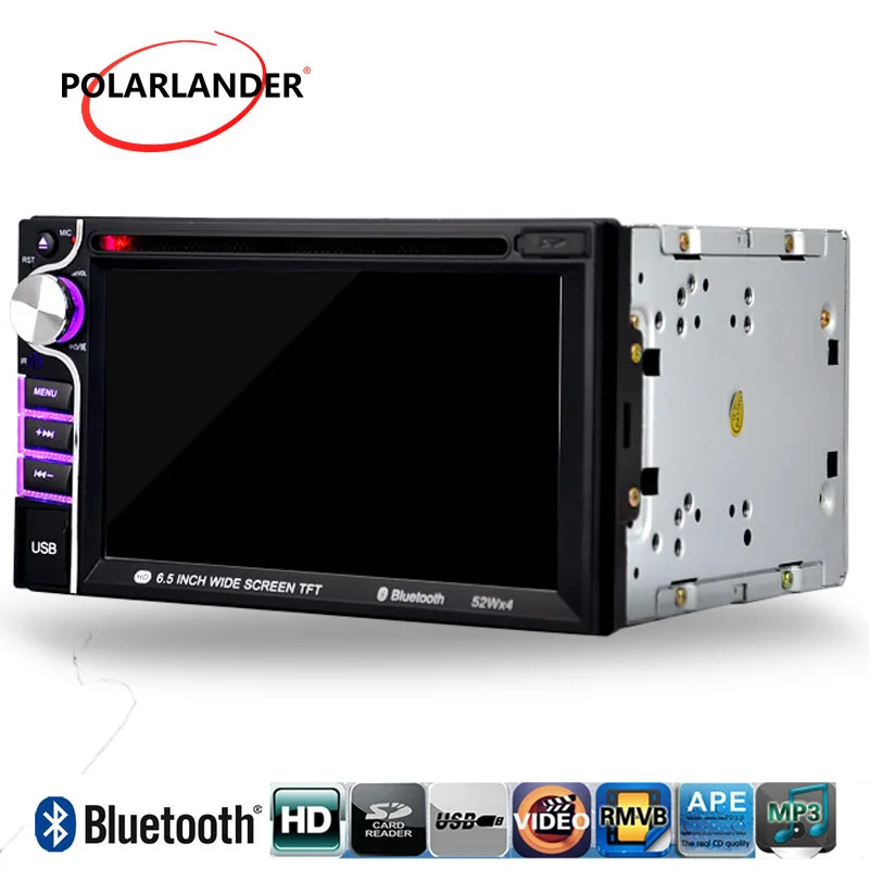 6.5 pouces 2 Din HD Bluetooth voiture DVD MP4 lecteur Autoradio écran tactile Support 7 langues voiture DVD écran tactile mains libres RDS