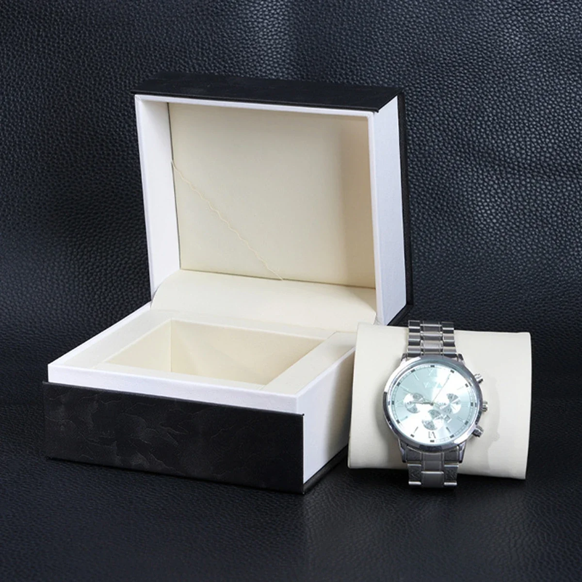 New PU Seashell Pattern Leather Watch Box Single Watch Case Portable Travel Watch Storage Box Gift Scratch-Resistant Watch Box