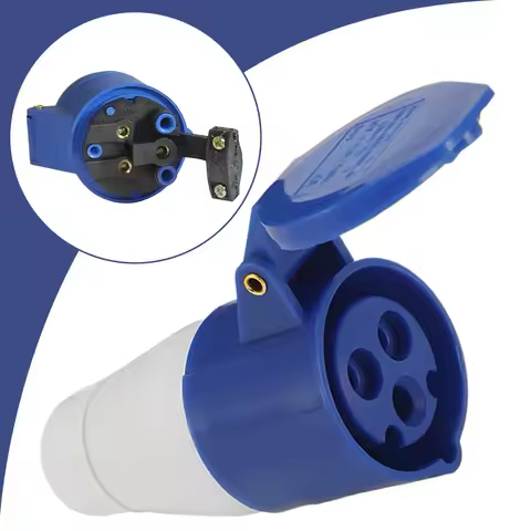 240V 16A Caravan Mains Adapter 3-Pin Industrial Plug Socket Converter Motorhome Hook Up Cable for RV Campervan Power Supply