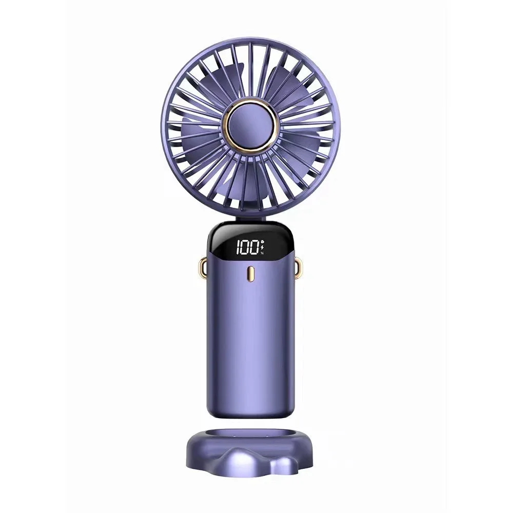 Handheld small fan custom LOGO smart folding USB rechargeable mini mute lettering accompanied by gift opening activities