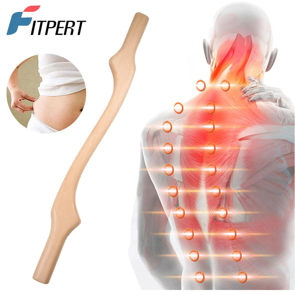 

1PC Waist Massager Wood Massage Stick Lymphatic Drainage Tool Wood Therapy Tools for Home Gym Body Shaping Manual Muscle Release