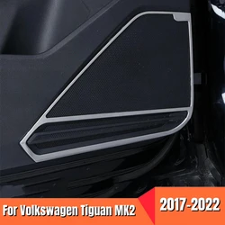 For Volkswagen VW Tiguan MK2 2017-2022 Car Door Stereo Audio Sound Speaker Cover Decoration Stainless Frame Stickers Accessories