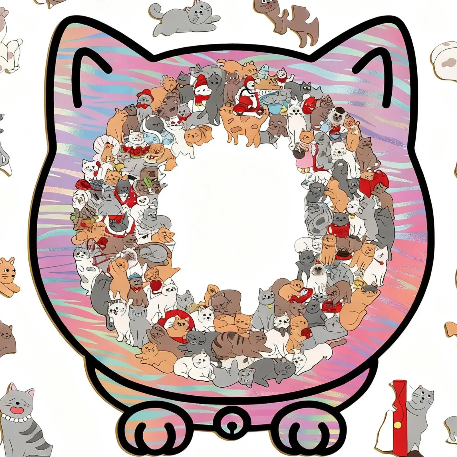 

Wooden Cat Puzzle Cat Shaped Toys Home Decor Wooden Animal Puzzles For Adults For Women Men Children Son Daughter Teens