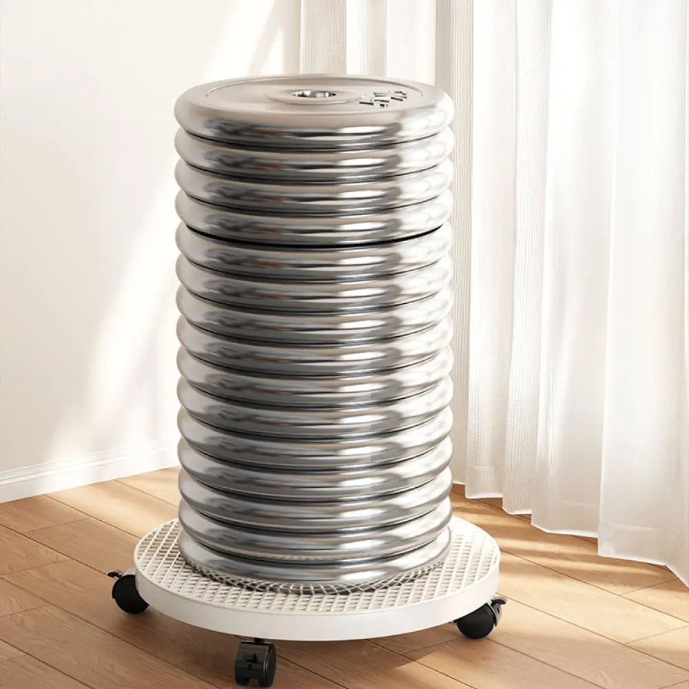 Rolling Metal Storage Shelf With Wheels Mobile Plant Tray Holder Indoor Garden Flower Pot Base Display Rack
