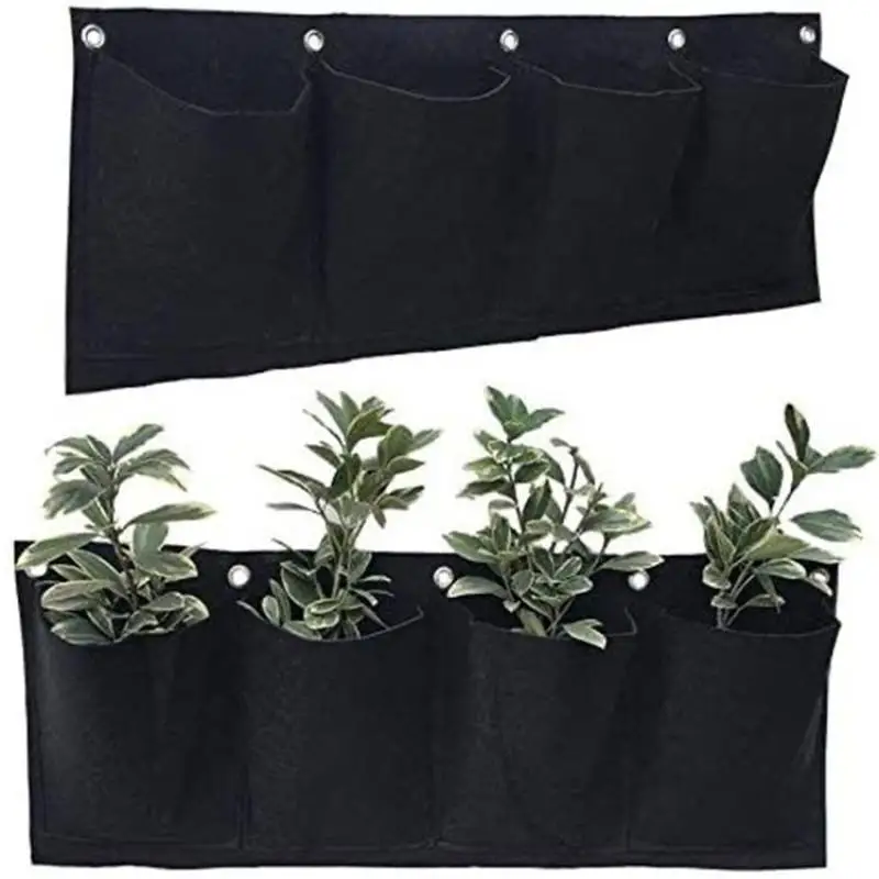 Felt Plant Grow Bag Wall-Mounted Flower Growing Bag For 8 Scenarios Non-Woven Fabric Wall Greening Felt Planting Bag