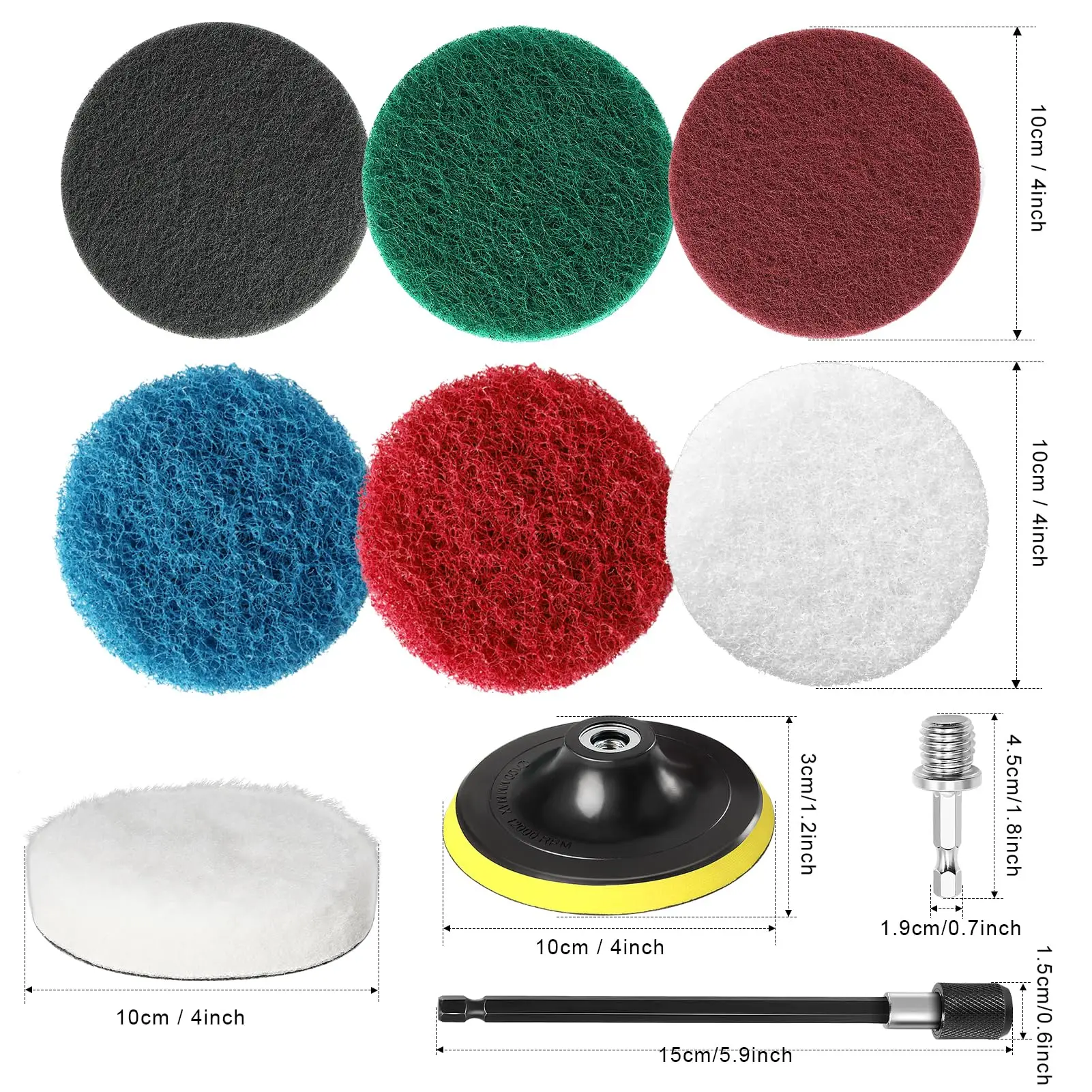 20 Pieces 4 Inch Scouring Cleaning Pads Headlight Restoration Kit for Kitchen Bathroom Grout Carpet Shower Sanding Car Headlight