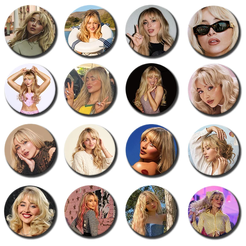 S-Sabrina Carpenter Soft Button Pin Creative Funny Singer Badge Tinplate Round Brooch Clothes Decor Jewelry Accessories Badges
