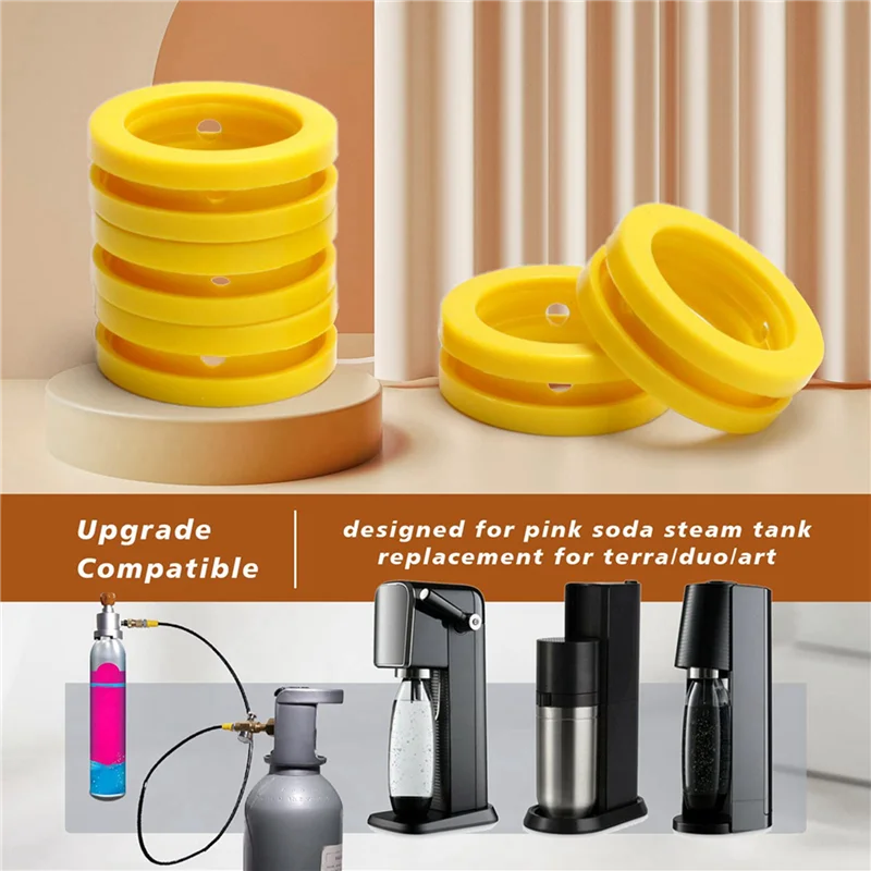 ABBK-O リングソーダマシン Co2 シリンダー交換カーボネーターガスケット 10 個、新しいソーダメーカー & ピンクシリンダー用ガスケットリング