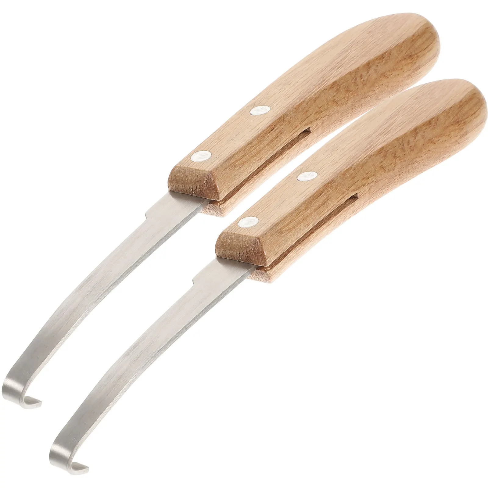 

2pcs Stainless Steel Hoof Cutter Wooden Handle Durable Animal Foot Trimming Tool For Cattle Horses Sheep Farming Supplies