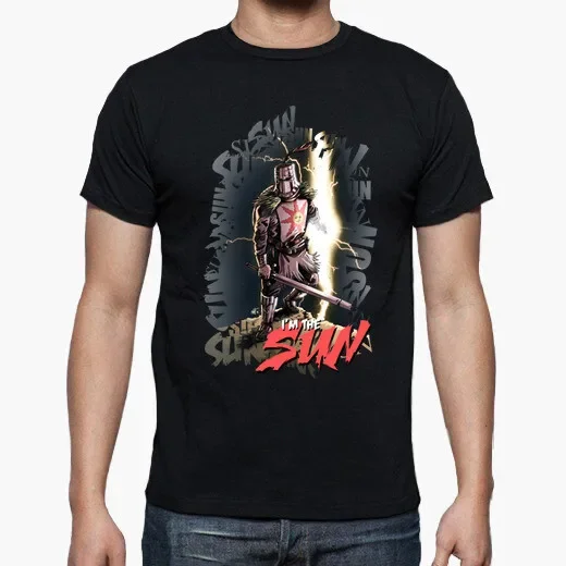 Солнечная я солнечный свет. Средневековая футболка воина. Летняя хлопковая мужская футболка с круглым вырезом и коротким рукавом, новинка S-3XL