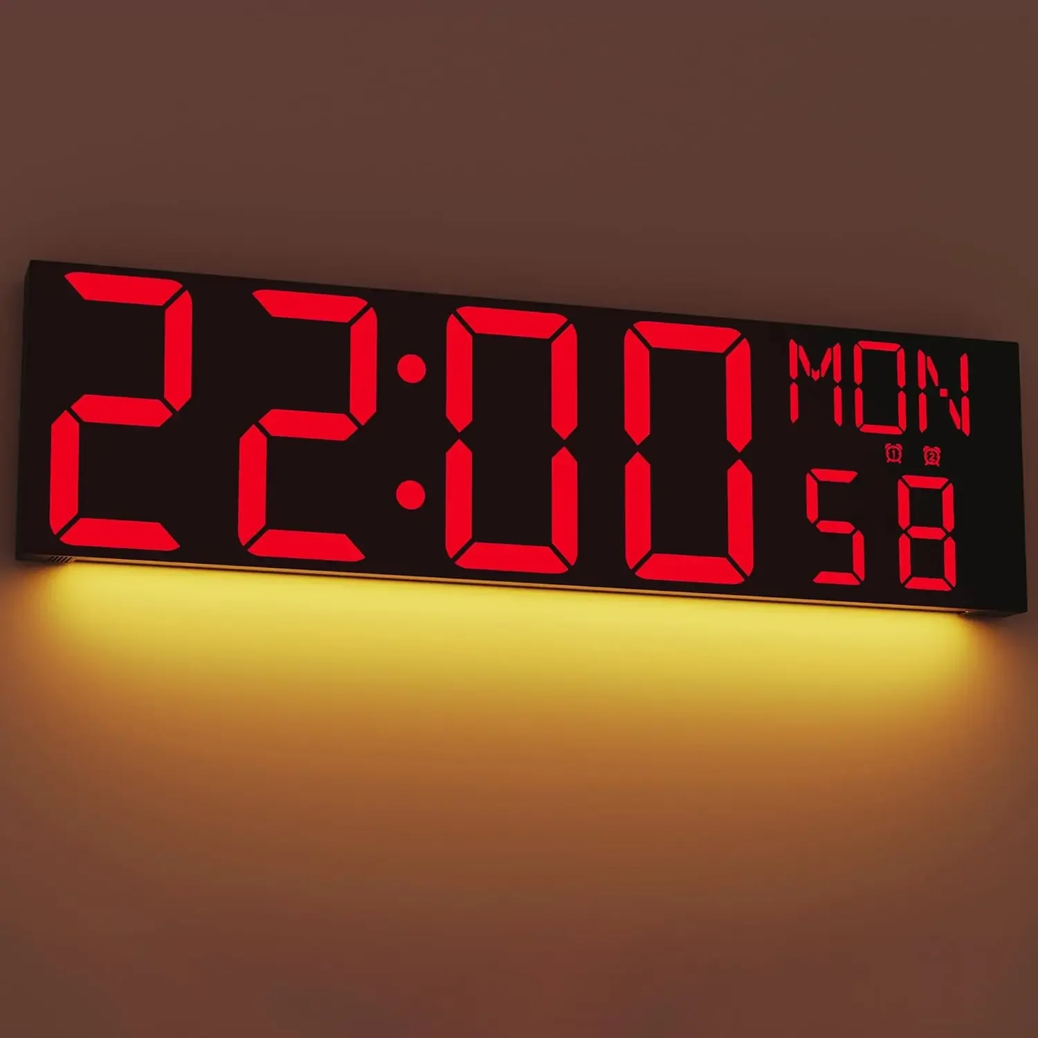 

30" Large Digital Wall Mount Clock with Remote Control, Alarm, Big LED, Countdown, Auto DST, Temperature for Living Room Classro