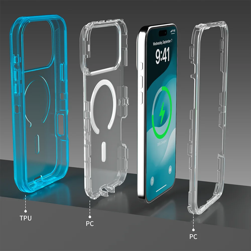 Magnetic Clear Shockproof Case for iPhone 2