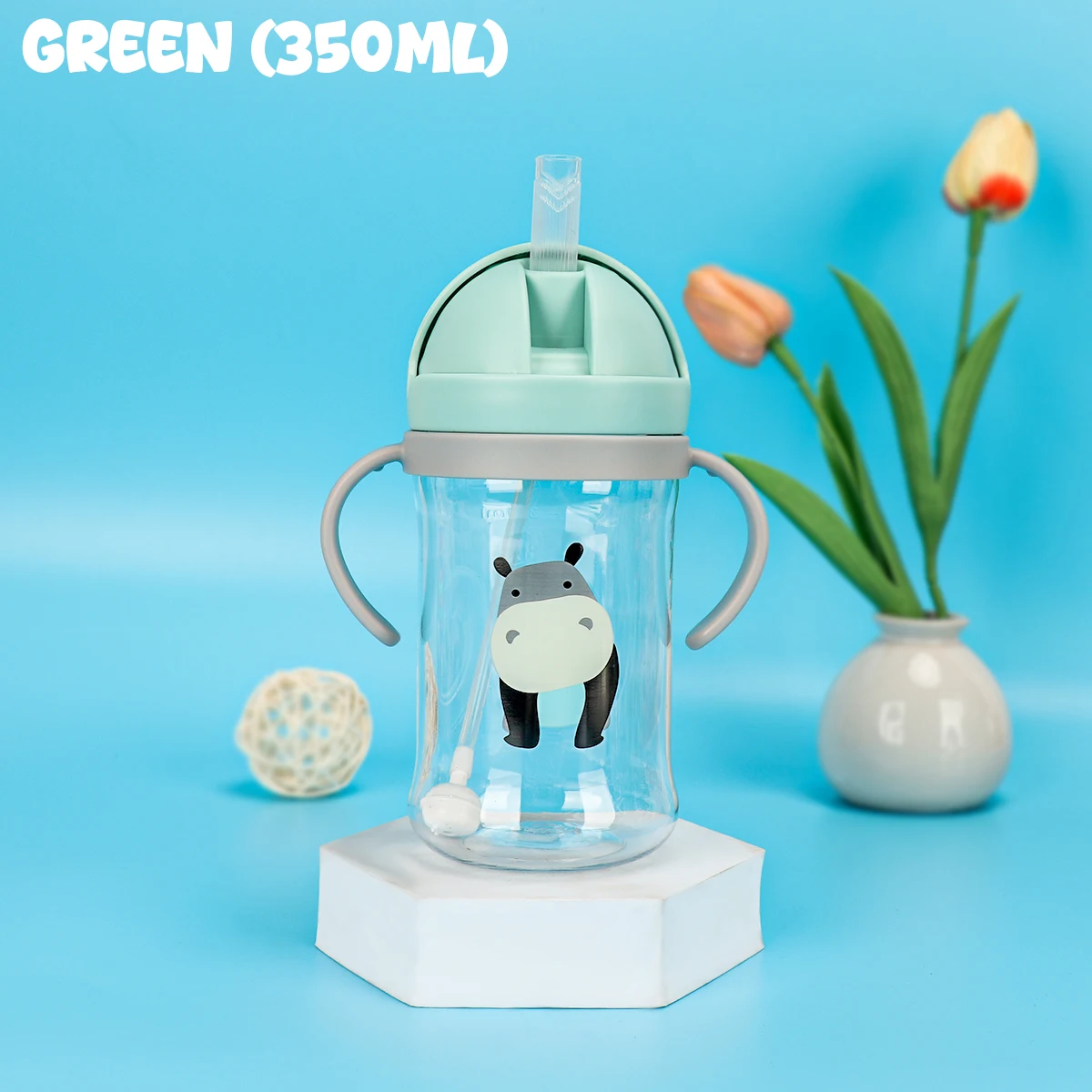 350ml trẻ em uống cốc Ăn chai với rơm trọng lực bóng rộng tầm cỡ chai