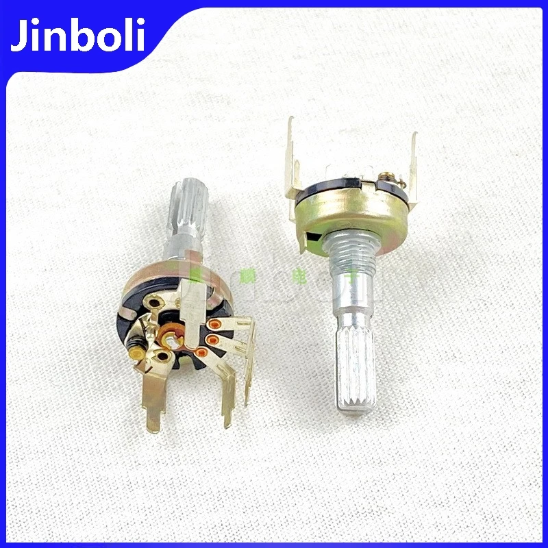 2PCS RV17 유형 B20K 디밍 및 속도 5핀 단일 스위치 전위차계, 샤프트 길이 25mm