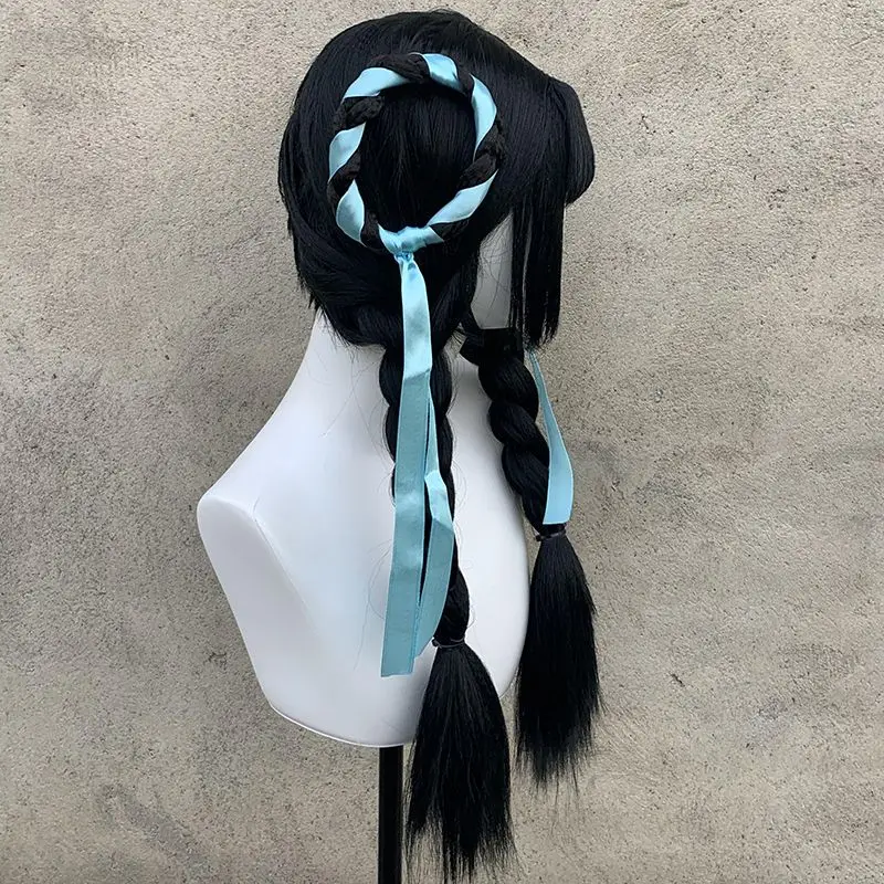 Parrucca cosplay Xi Shi Poetic Jiangnan: capelli lunghi con treccia per l'onore dei re, parrucca piena elegante
