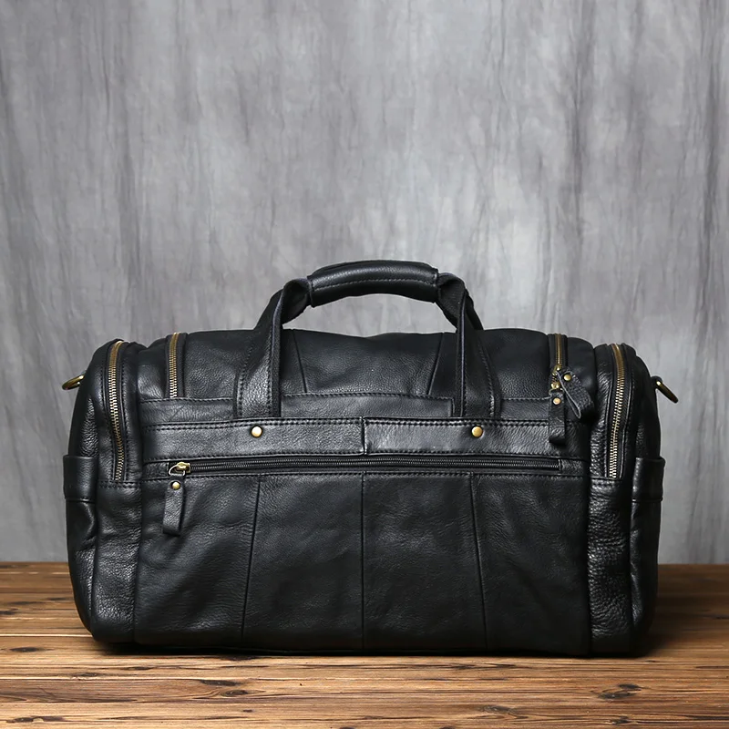 NZPJ Retro Herren Handgepäcktasche Leder Reisetasche Oberschicht Rindsleder Große Kapazität One Shoulder Messenger Bag Lässiger Laptop – Detail 18
