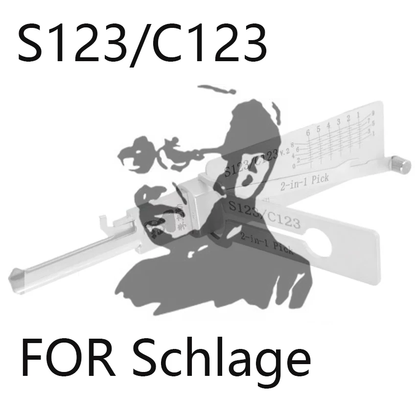 

Инструмент Lishi 2-в-1 для слесарных работ C123 / S123 для замков Schlage C123 / S123 для жилых и коммерческих помещений