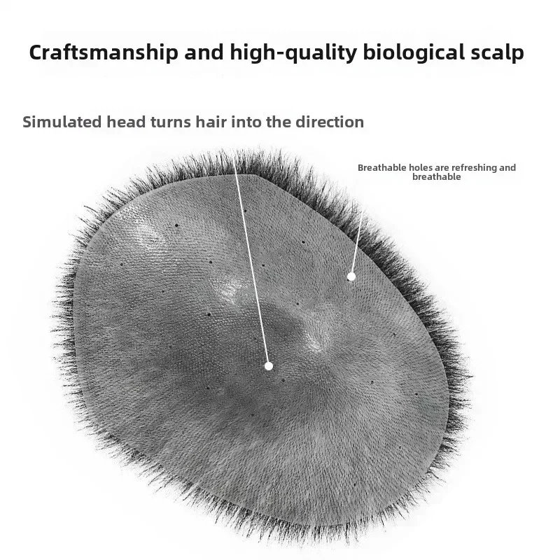 13'X18'cm 100% Menselijk Haar Buzz Cut Toupetje voor Mannen Ultra Dunne PU Zwart Topper Transparante Biologische Hoofdhuid prothese Toupetje