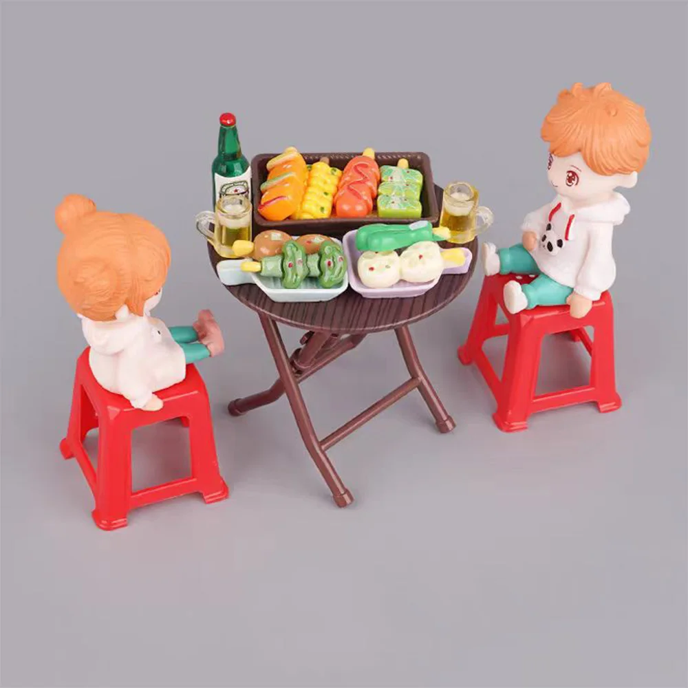 Mini mesa de comida de simulación de cocina, 1 cesta, modelo de bebida 1:12, muebles en miniatura, decoración de escena, casa de muñecas, juguete de regalo para niños