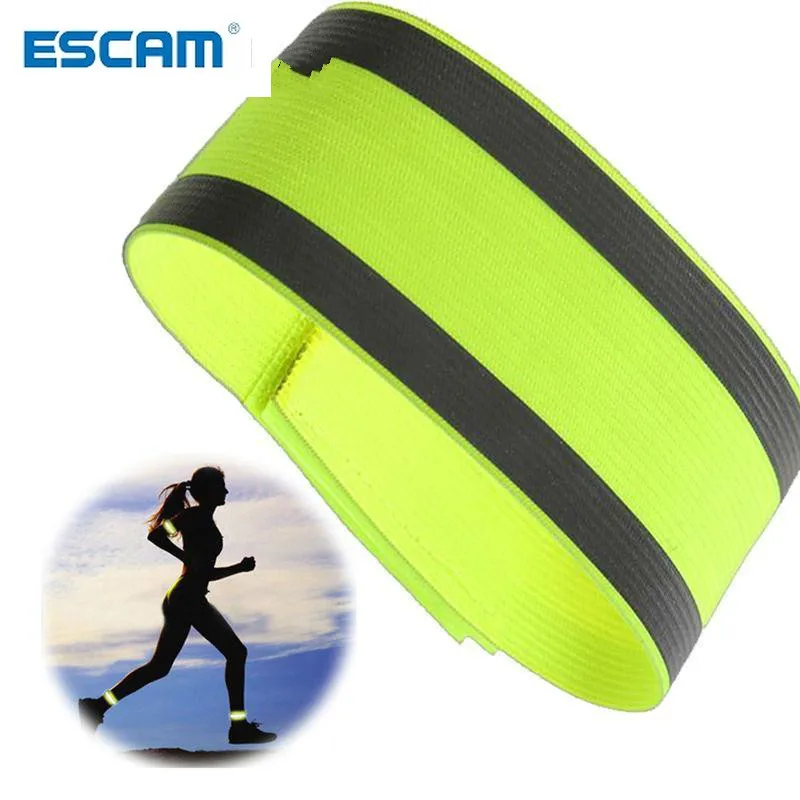 ESCAM Outdoor Sports Bicycle Night Running Bike Safety Reflective Arm Band Belt Reflective Material Strap