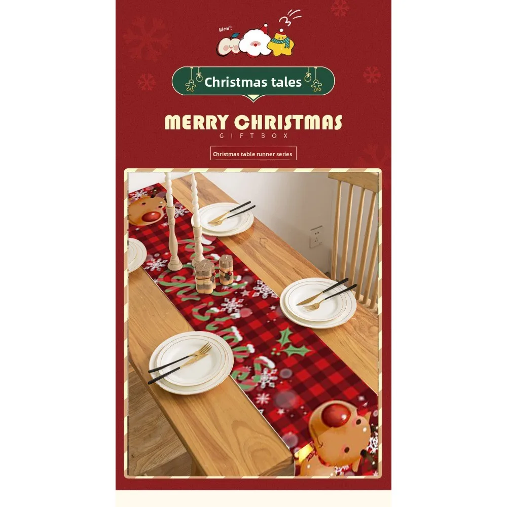 

Креативный красный клетчатый рождественский стол с флагом, легкая роскошная водонепроницаемая скатерть для свадебной вечеринки, стол, стол, флаг