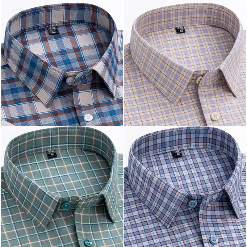 2024 new 11XL 10XL large size men\'s short sleeve 100% cotton Oxford woven shirt free ironing Business social casual long sleeve